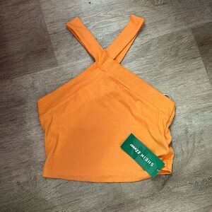 Orange Shein fitted crop top